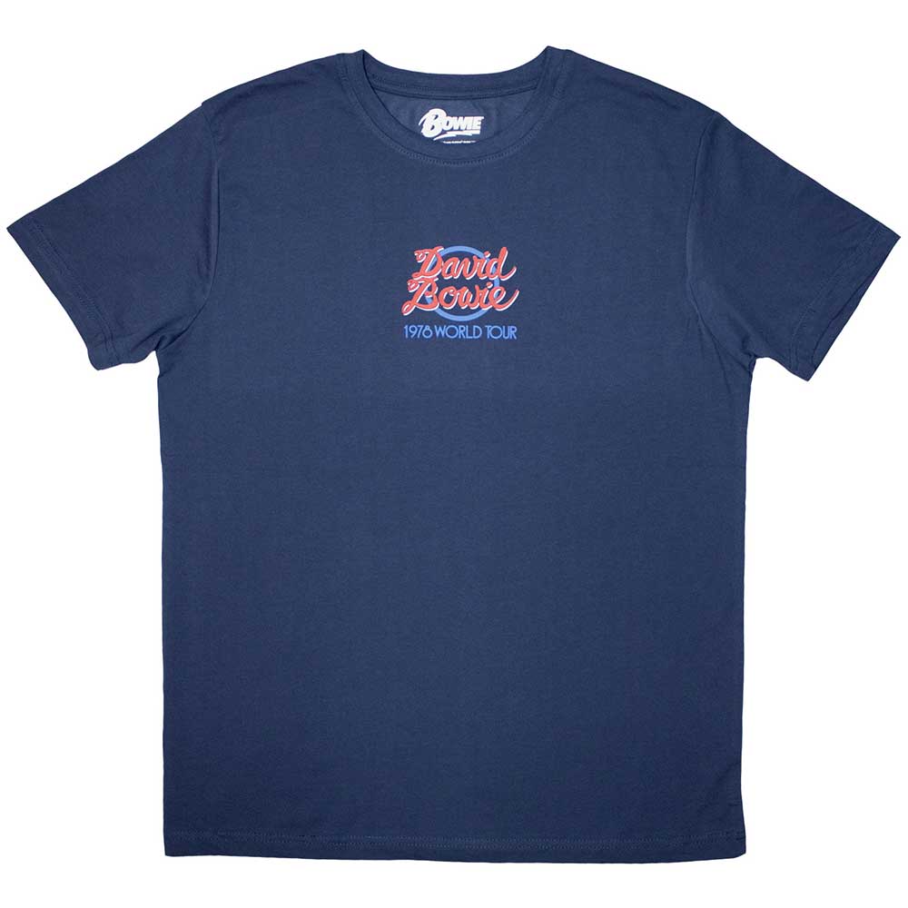 David Bowie Unisex T-Shirt: Mini 1978 World Tour Logo (Medium)