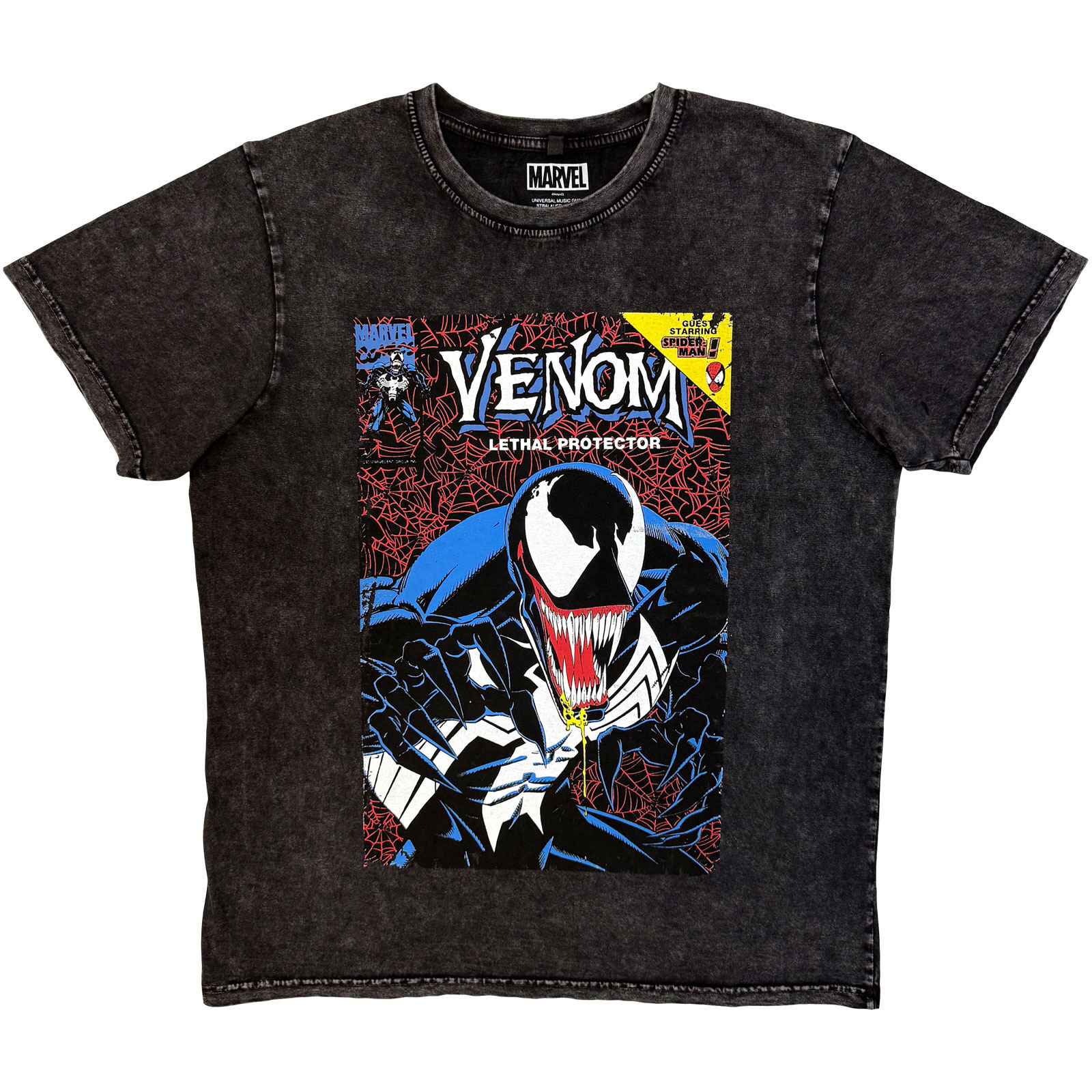 Marvel Comics Unisex Stone Wash T-skjorte: Venom Lethal Protector (Svart)