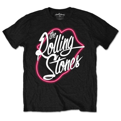 The Rolling Stones Unisex T-Shirt: Neon Lips (Small)