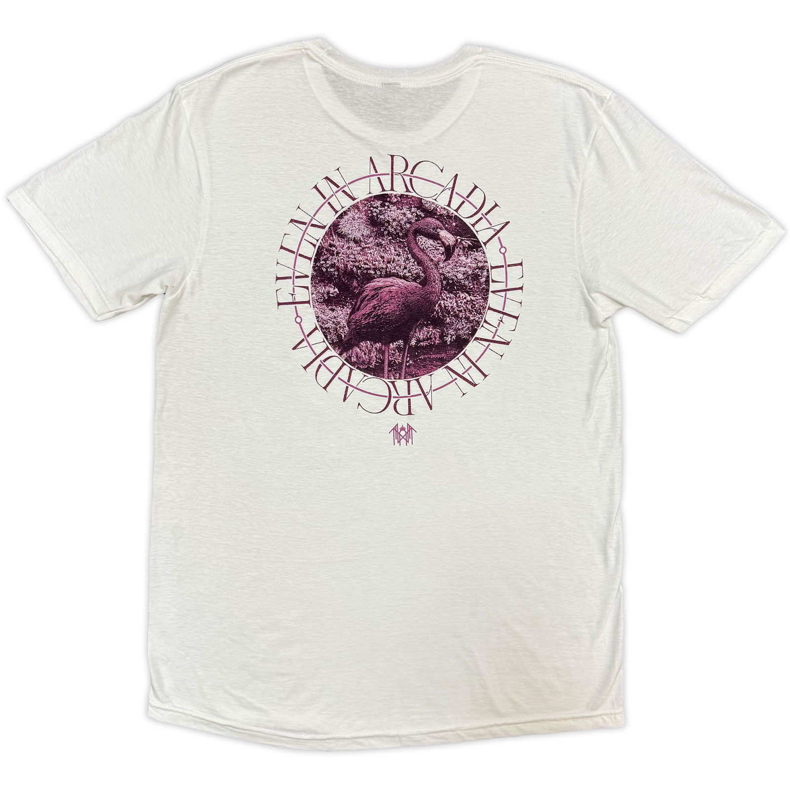 Sleep Token Unisex T-shirt: Flamingo Circle (Vit) (Ryggtryck) - 3