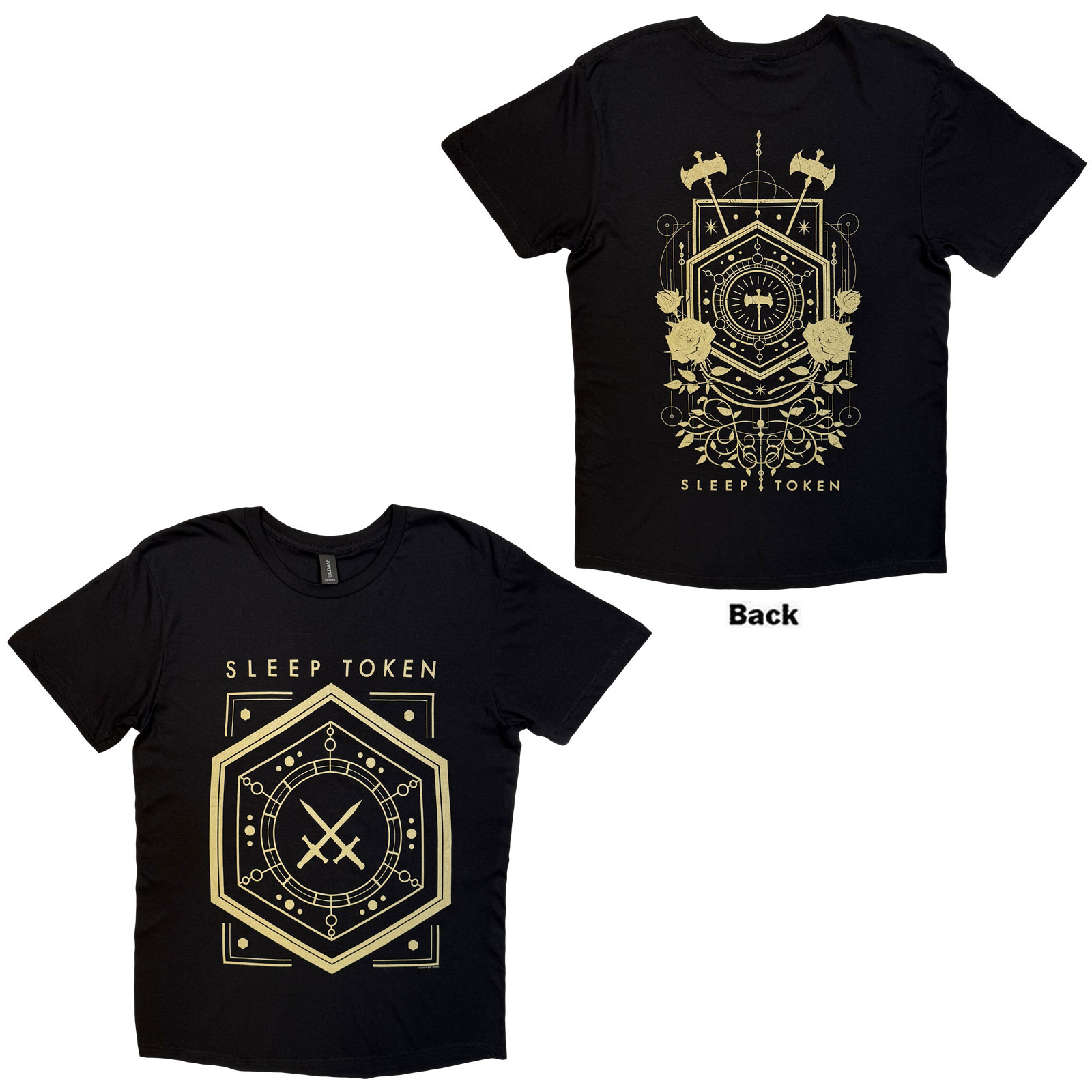 Sleep Token Unisex T-shirt: Emergence House Veridian (Svart) (Ryggtryck)