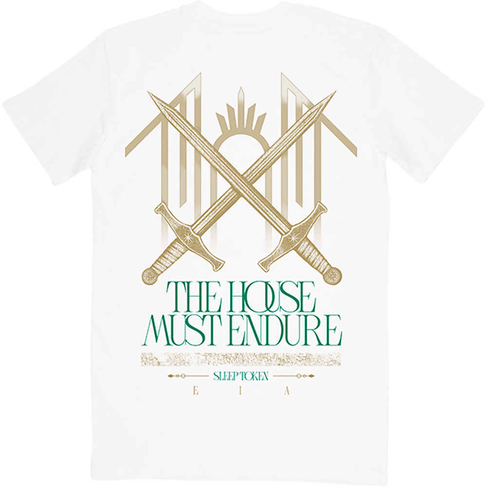 Sleep Token Unisex T-Shirt: The House Must Endure (White) (Back Print) - 3