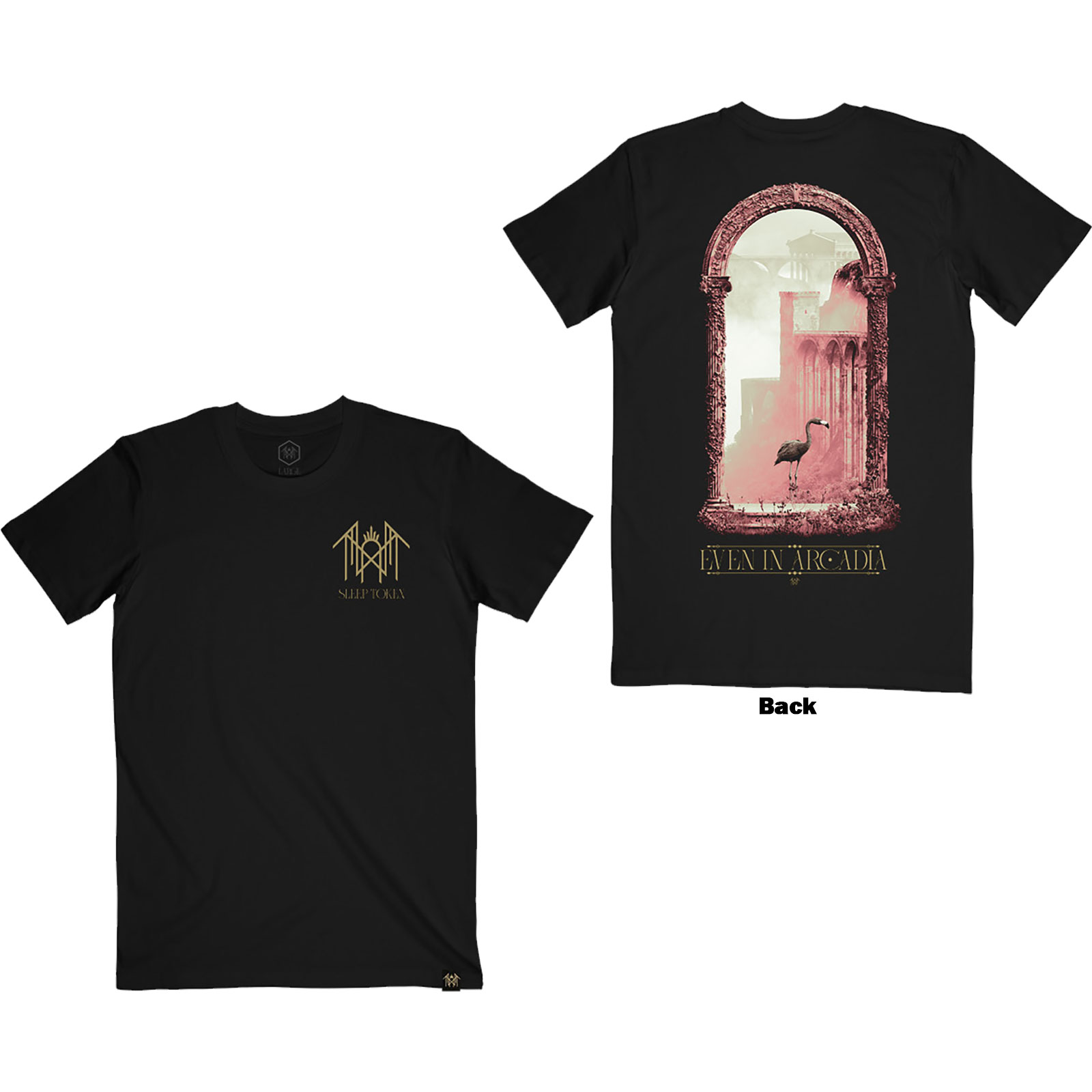 Sleep Token Unisex T-shirt: Even In Arcadia Archway (Sort) (Bagtryk) - 3