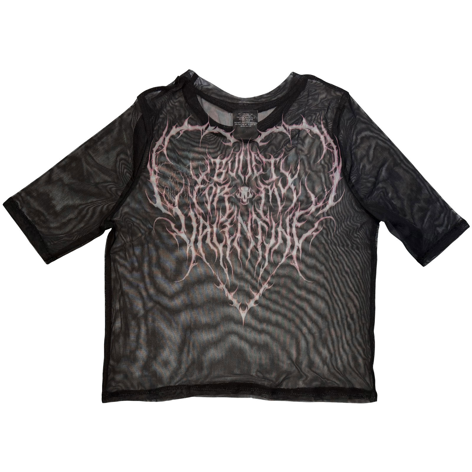 Bullet For My Valentine Dam Mesh-Crop Top: Deathcore (Svart) (Tryck fram och bak) - 4