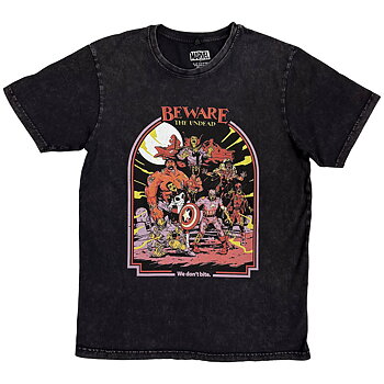 Marvel Comics Unisex Stone Wash T-Shirt: We Don't Bite (Black) (Small)