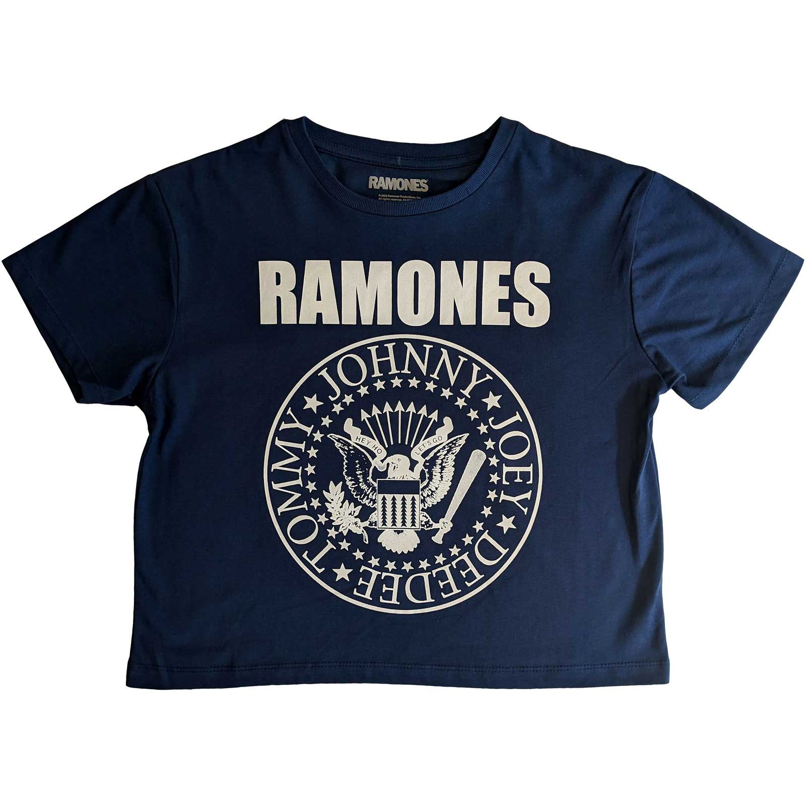 Ramones Ladies Crop Top: Presidential Seal (Medium)