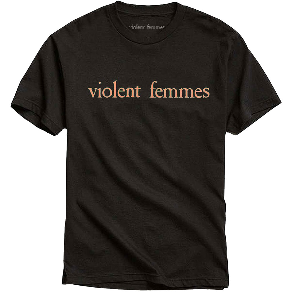 Violent Femmes Unisex T-Shirt: Salmon Pink Vintage Logo (Large)