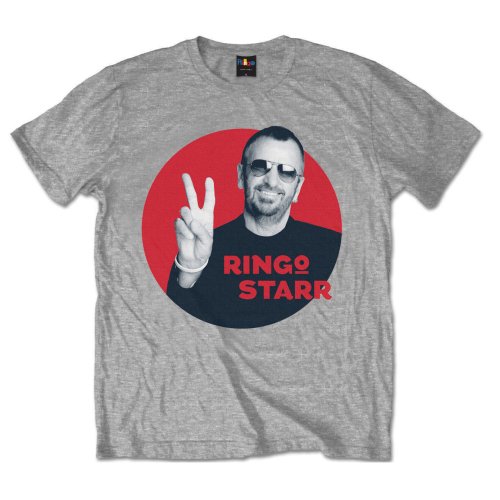 Ringo Starr Unisex T-Shirt: Peace Red Circle (Medium)