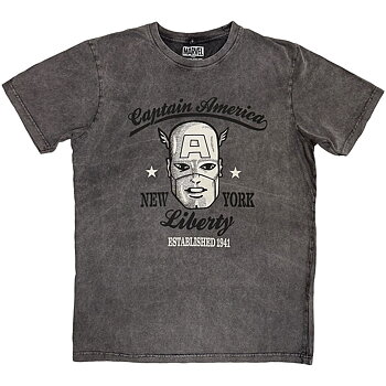Marvel Comics Unisex Stone Wash T-Shirt: Captain America Est. 1941 (Charcoal Grey) (X-Large)