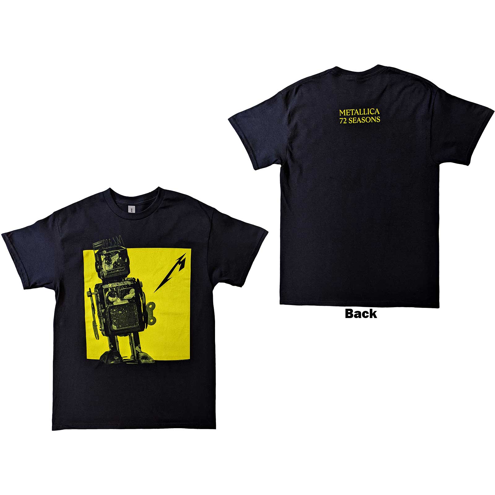 Metallica Unisex T-Shirt: 72 Seasons Burnt Robot (Back Print) (Medium)