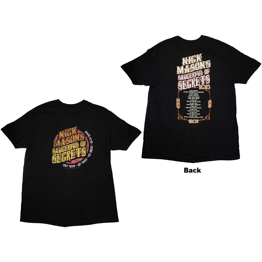 Nick Mason's Saucerful of Secrets Unisex T-Shirt: Europe Tour 2023 (Back Print & Ex-Tour) (X-Large)
