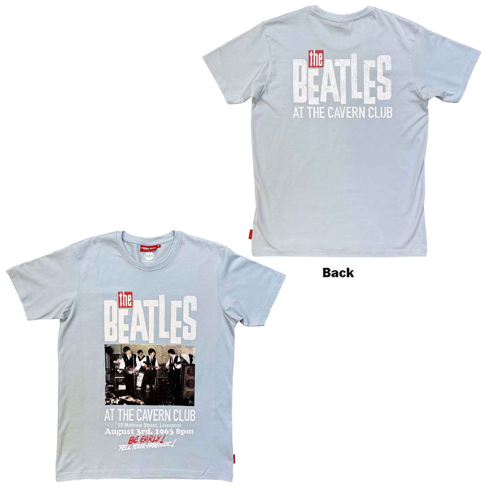 The Beatles Unisex Premium T-Shirt: Cavern (Ljusblå) (Ryggtryck) - 2