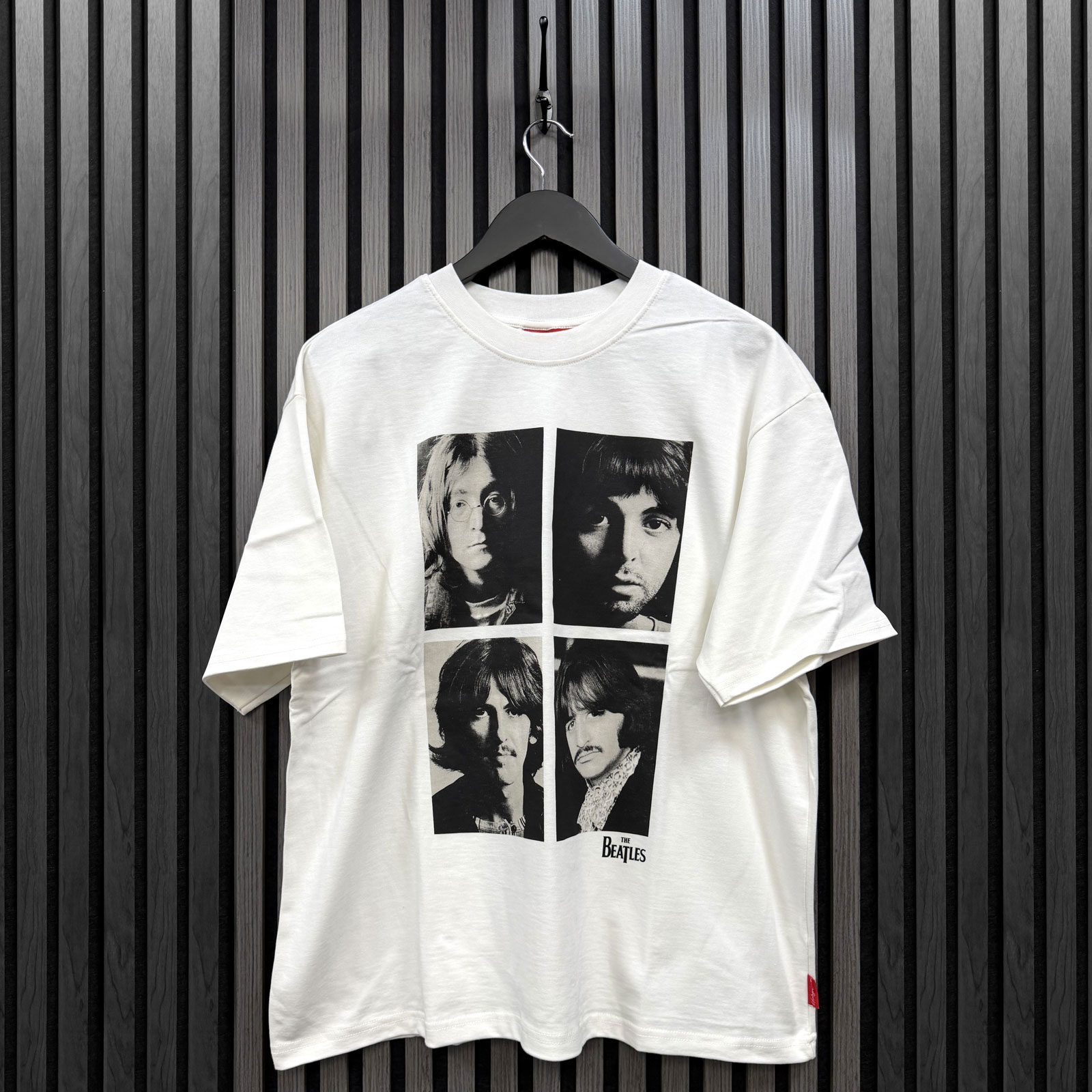 The Beatles Unisex Premium T-shirt: Four Portrait Wash (vit) - 3