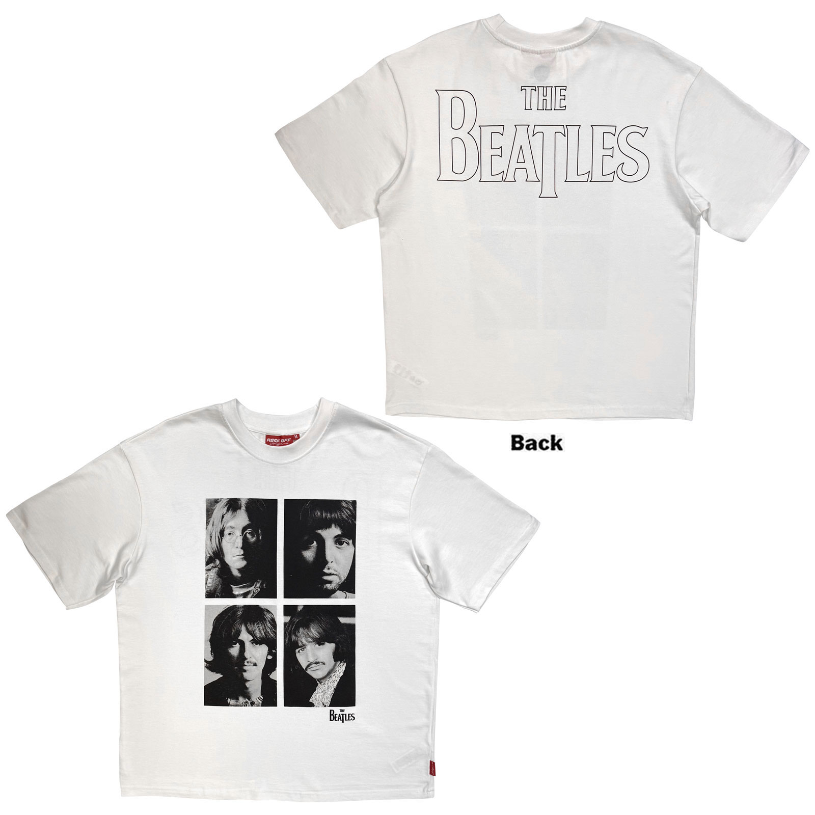 The Beatles Unisex Premium T-shirt: Four Portrait Wash (vit) - 2
