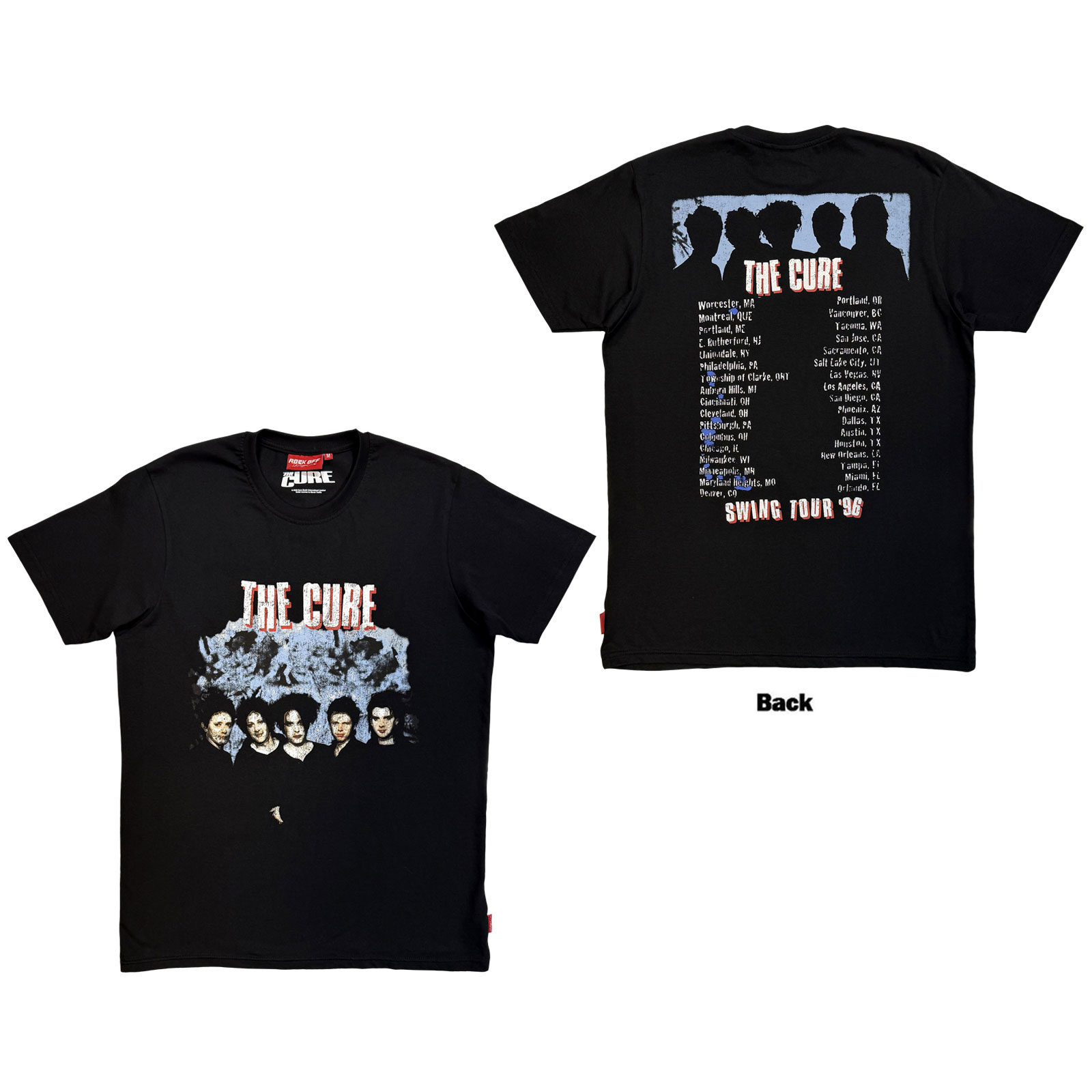 The Cure Unisex Premium  T-shirt: Swing Tour '96 (Sort) (Bagudtryk) - 2