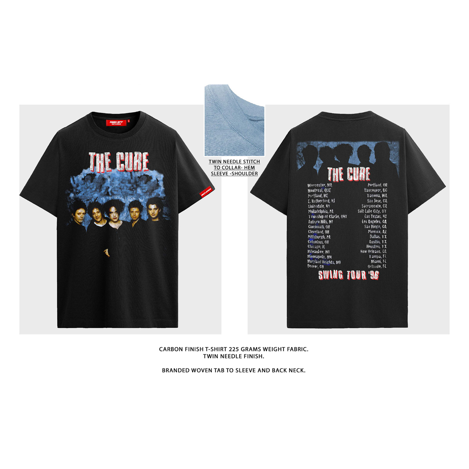 The Cure Unisex Premium  T-shirt: Swing Tour '96 (Sort) (Bagudtryk) - 7