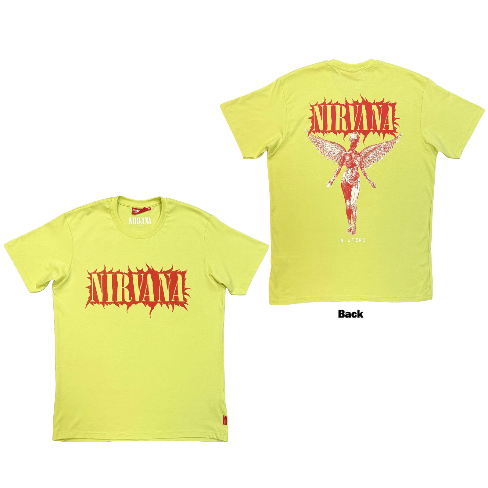 Nirvana Unisex Premium T-paita: In Utero Angel (Vihreä) (Takapaino) - 2