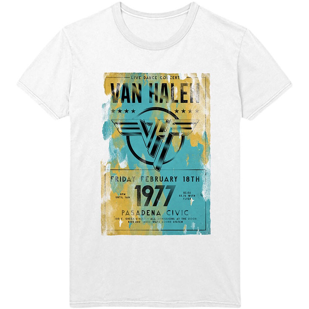 Van Halen Unisex T-Shirt: Pasadena '77 (Large)
