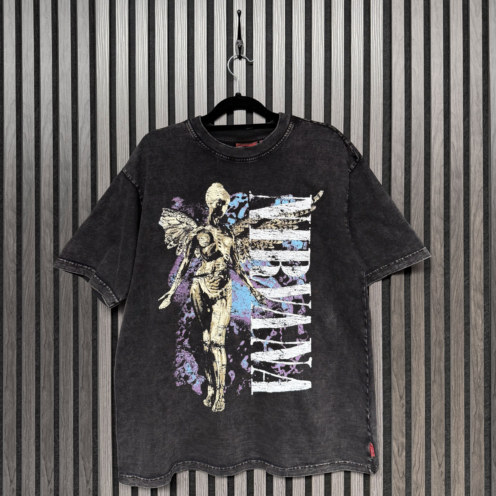 Nirvana Unisex Premium T-shirt: In Utero Angel Wash (Svart) (Ryggtryck) - 3