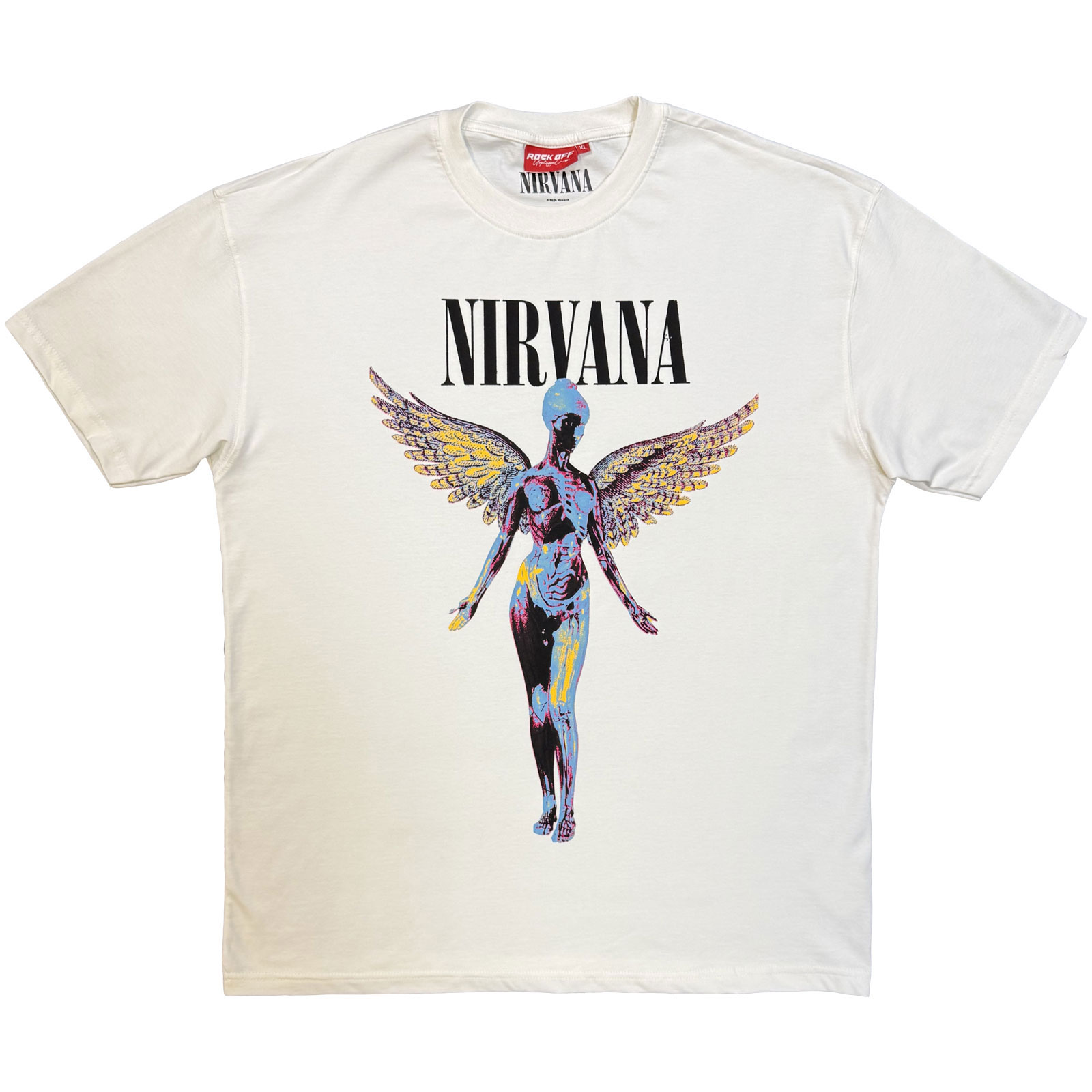 Nirvana Premium Oversize Dam T-shirt: In Utero Angel (Naturvit) - 2
