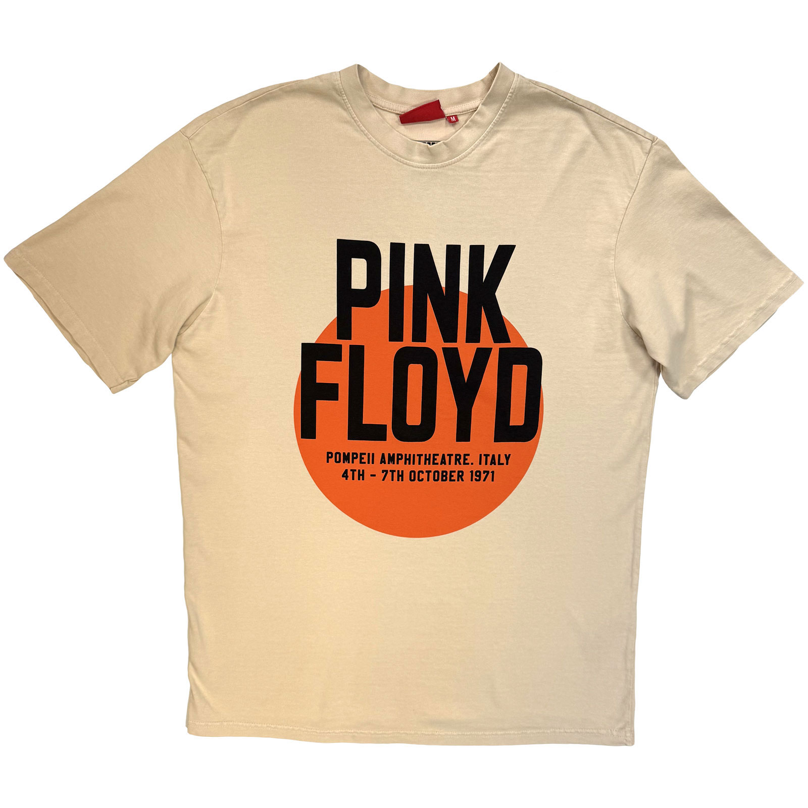 Pink Floyd Unisex Premium T-paita: Pompeii Circle Wash (Hiekka) (Takapaino) - 6