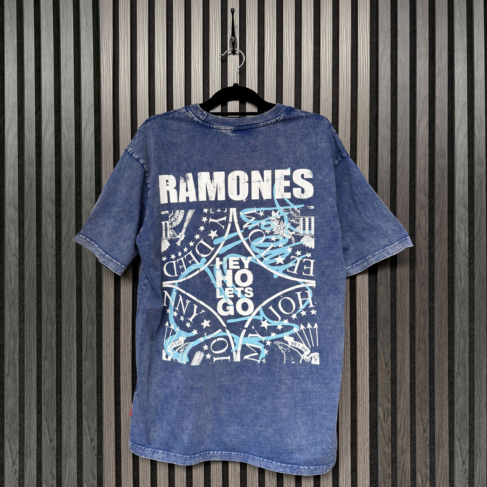 Ramones Unisex Premium T-shirt: Presidential Seal Wash (Blå) (Ryggtryck) - 4