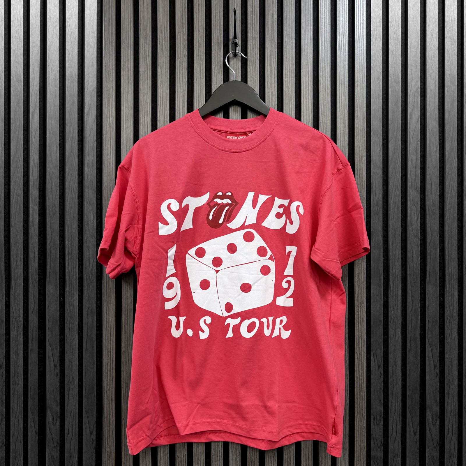 The Rolling Stones Premium Oversize Dam T-shirt: Dice Tour '72 (Rosa) - 3