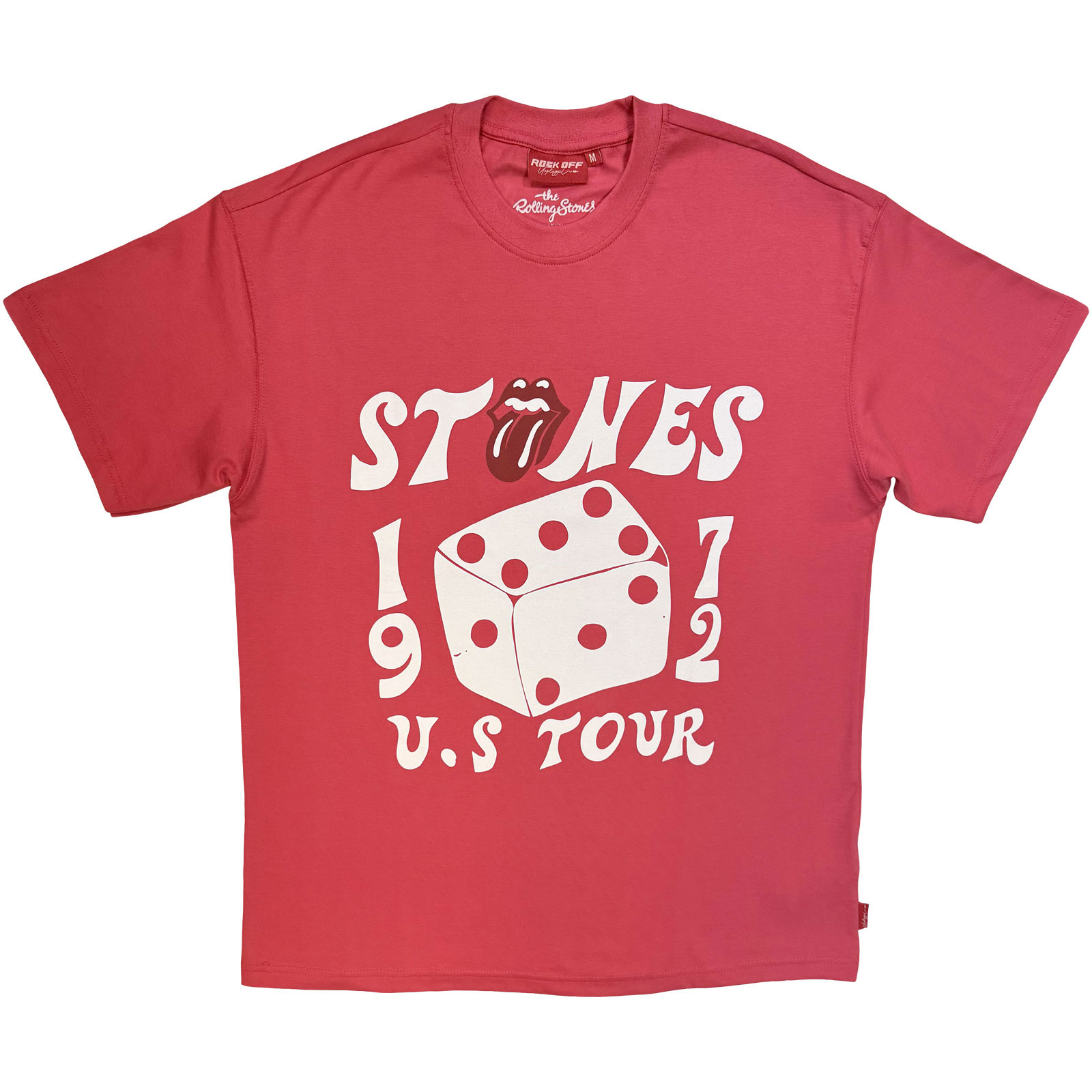 The Rolling Stones Premium Oversize Dam T-shirt: Dice Tour '72 (Rosa) - 2