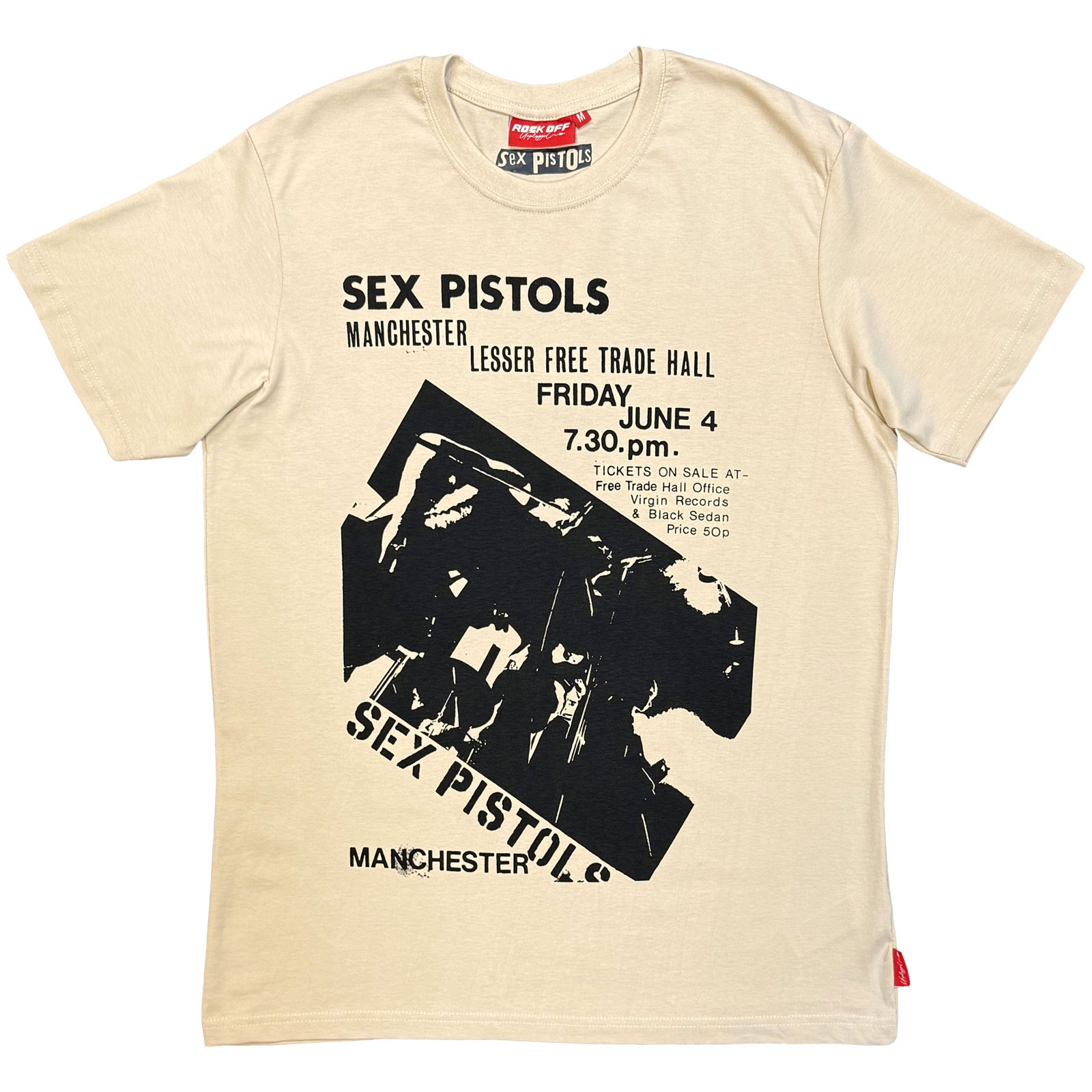 The Sex Pistols Unisex Premium T-shirt: Manchester (Sand) - 2