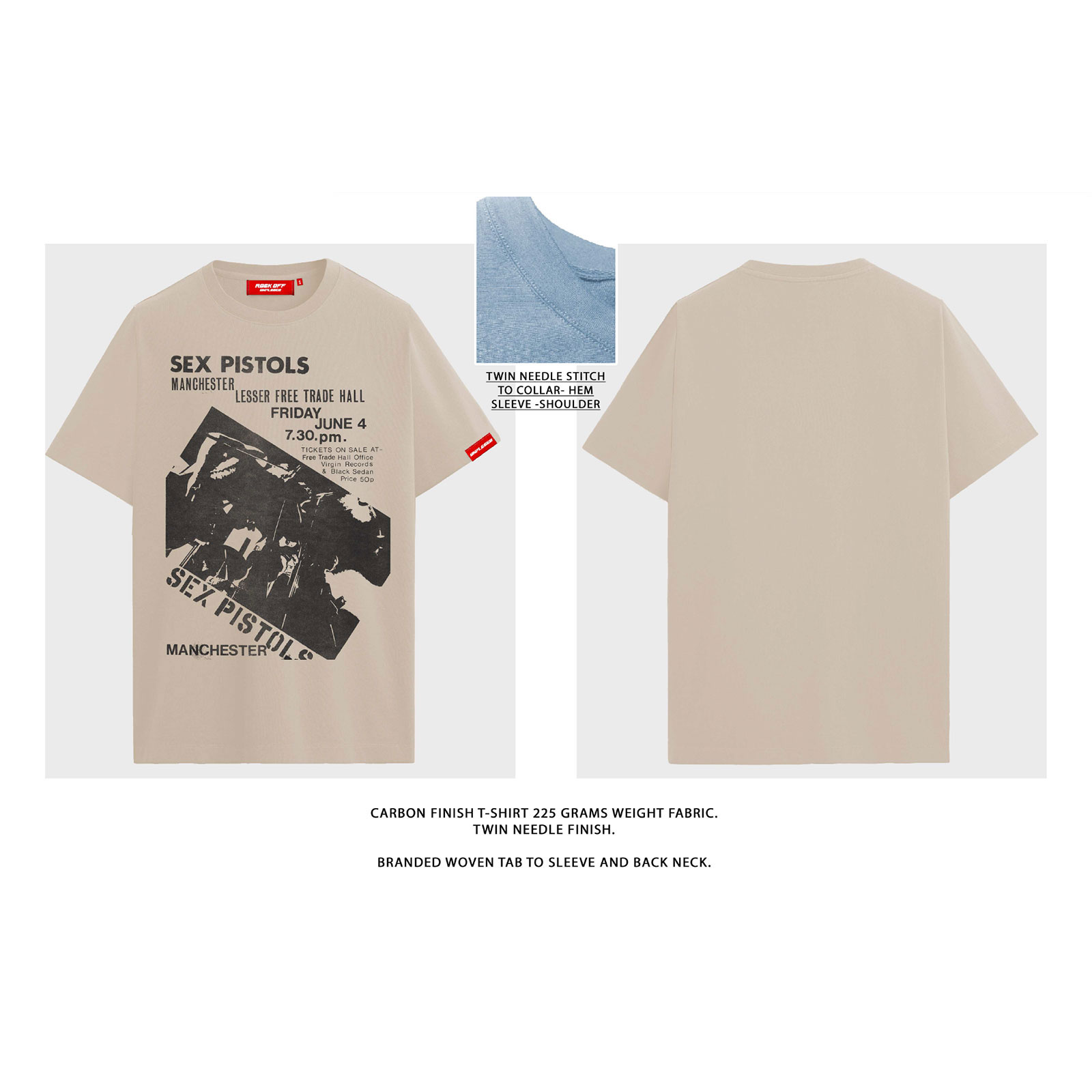 The Sex Pistols Unisex Premium T-shirt: Manchester (Sand) - 4