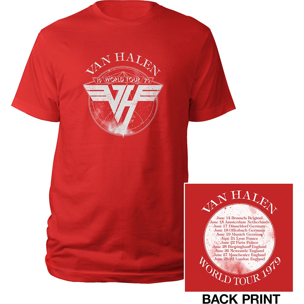 Van Halen Unisex T-Shirt: 1979 Tour (Back Print) (Small)
