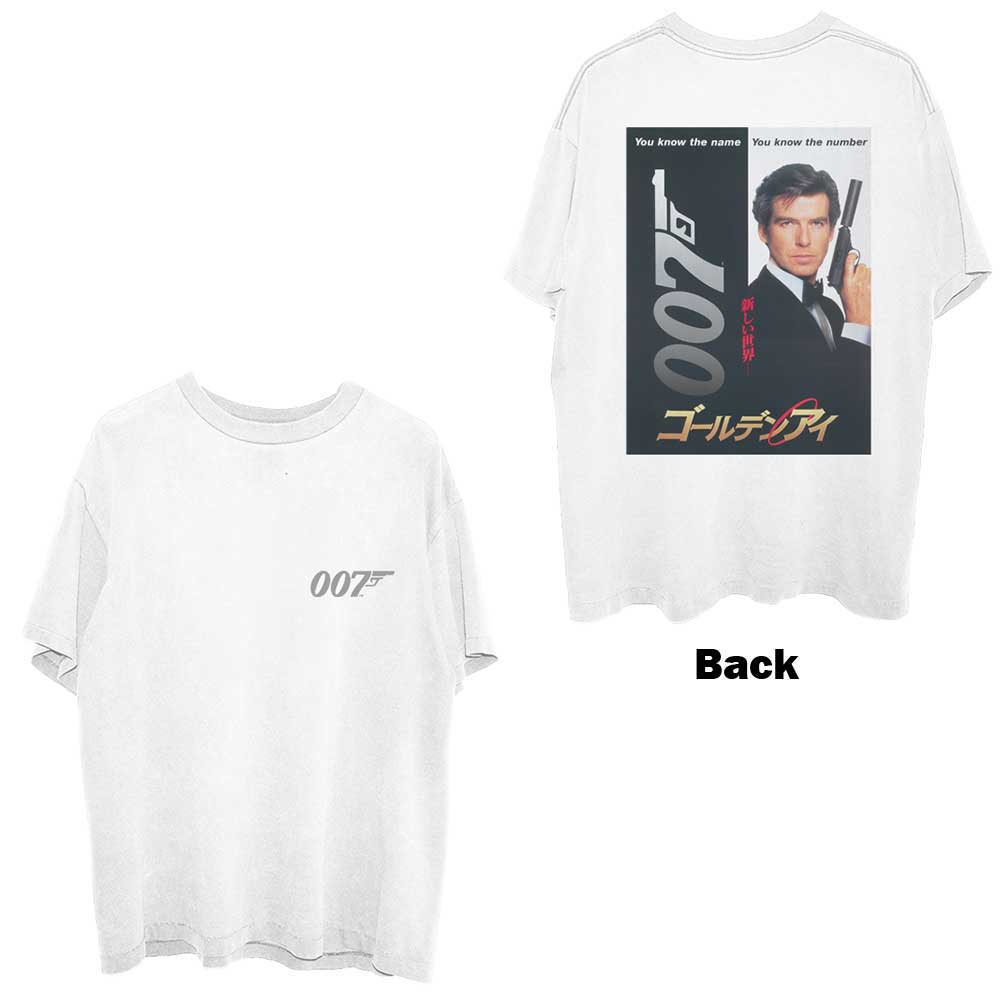 James Bond 007 Unisex T-Shirt: Goldeneye Japanese Poster (Back Print) (Large)