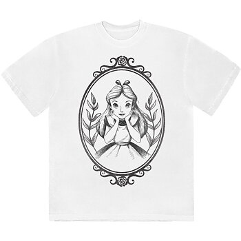 Disney Unisex T-Shirt: Alice In Wonderland - Alice Pose Border (White) (XX-Large)