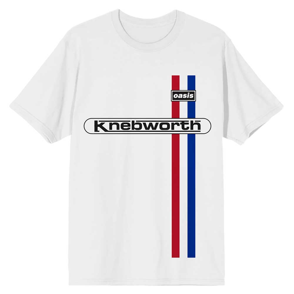Oasis Unisex T-Shirt: Knebworth Vertical Stripe (X-Large)