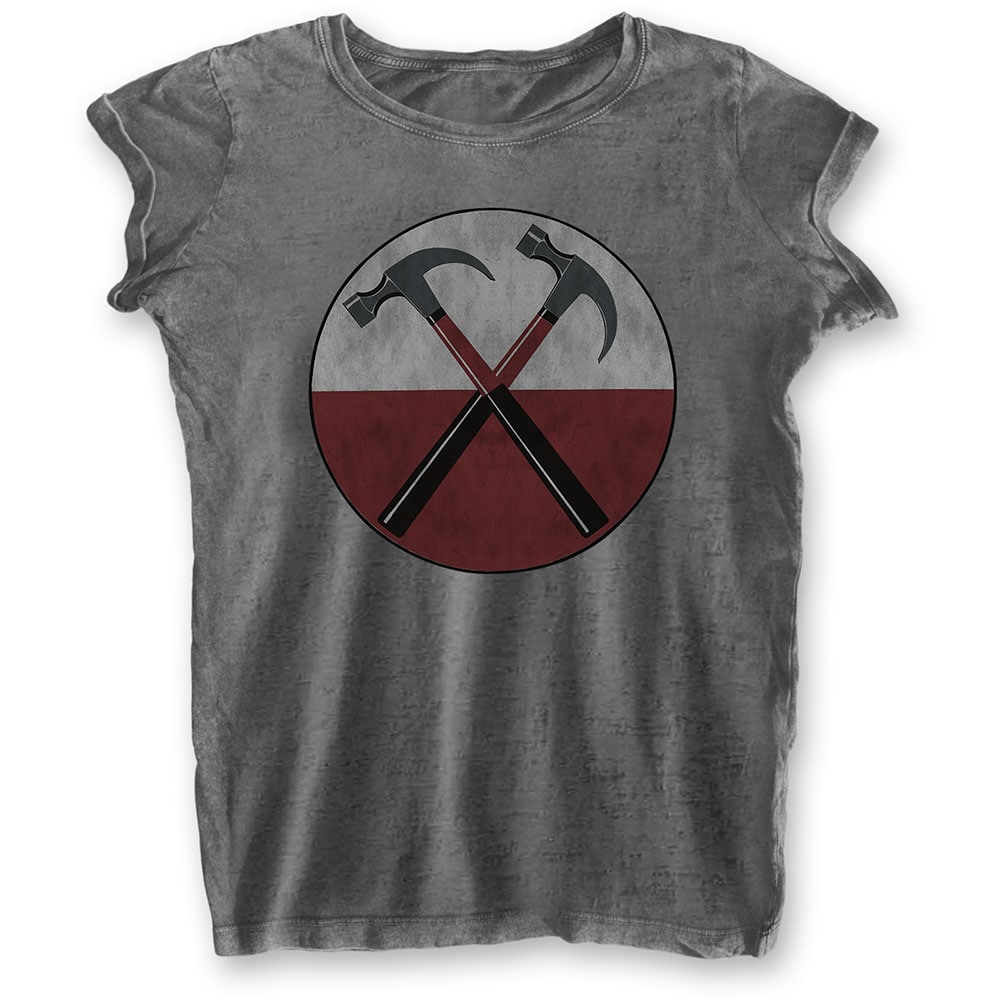 Pink Floyd Ladies Burn Out T-Shirt: The Wall Hammers (Small)