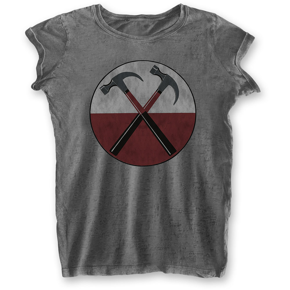 Pink Floyd Ladies Burn Out T-Shirt: The Wall Hammers (X-Large)