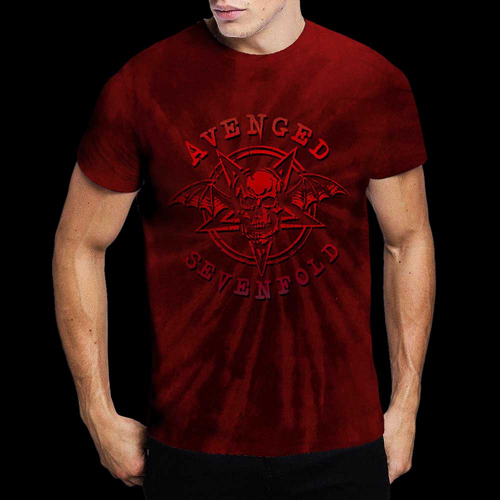 Avenged Sevenfold Unisex T-Shirt: Pent Up (Dip-Dye) (Large)