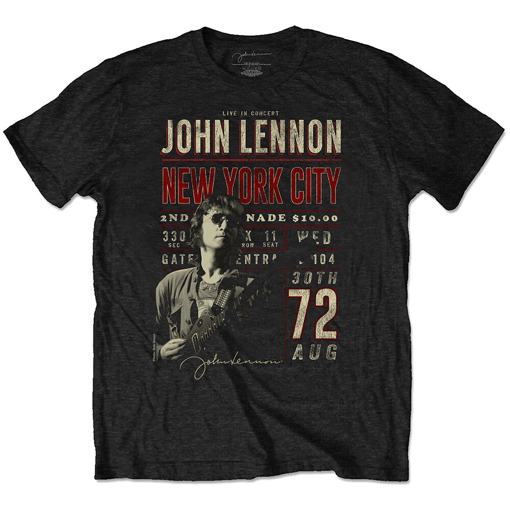John Lennon Unisex T-Shirt: NYC '72 (Eco-Friendly) (Medium)