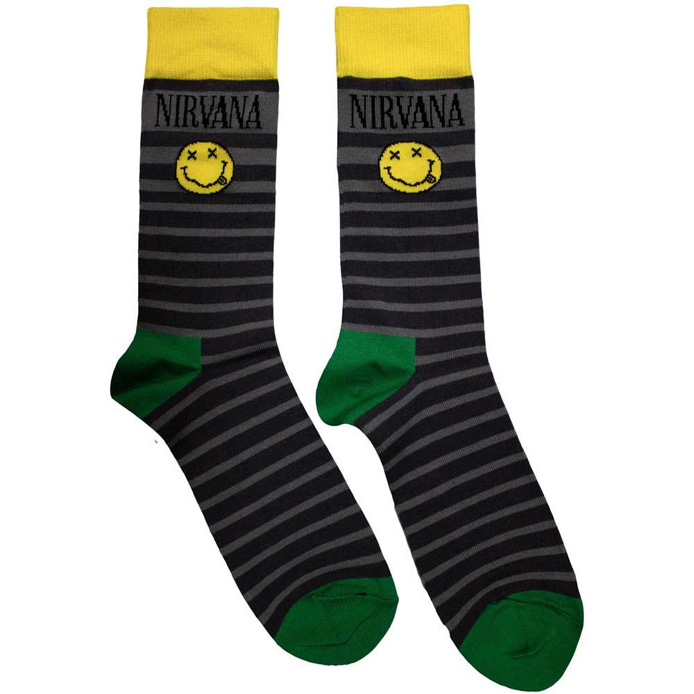 Nirvana Unisex Ankle Socks: Yellow Smiley Pattern (UK Size 6 - 11)