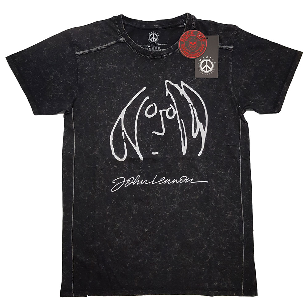 John Lennon Unisex Snow Wash T-Shirt: Self Portrait (Small)