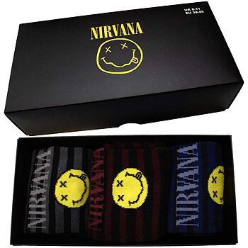Nirvana ankelsockor 3-pack: Smile Stripes (Storlek 39-45)