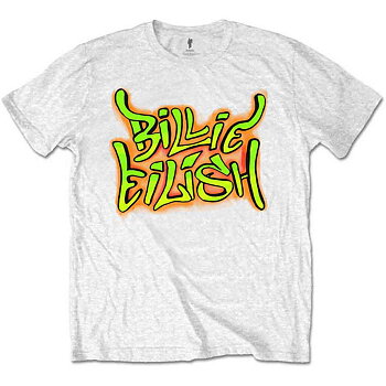 Billie Eilish Kids T-Shirt: Graffiti (White) (3-4 Years)