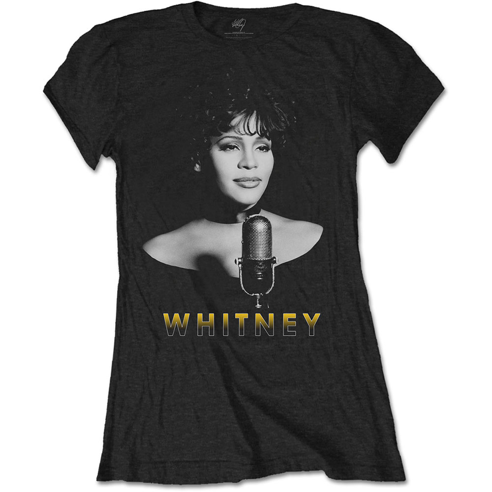 Whitney Houston Ladies T-Shirt: Black & White Photo (XX-Large)