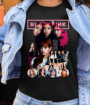 BlackPink Dame T-shirt - Close-Up - Sort - 100% Bomuld