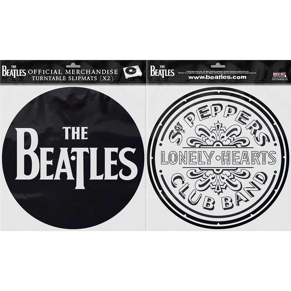 The Beatles Turntable Slipmat Set: Drop T Logo & Sgt Pepper Drum (Retail Pack) - 2