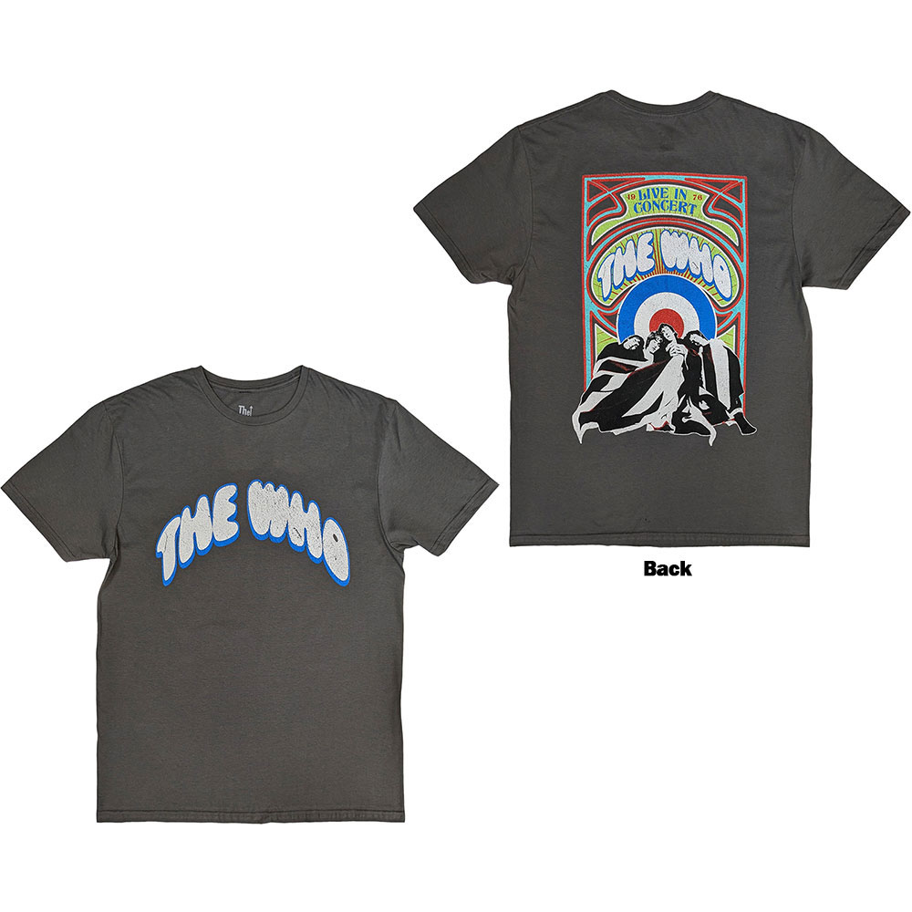 The Who Unisex T-Shirt: Flag Cartoon (Back Print) (Medium)