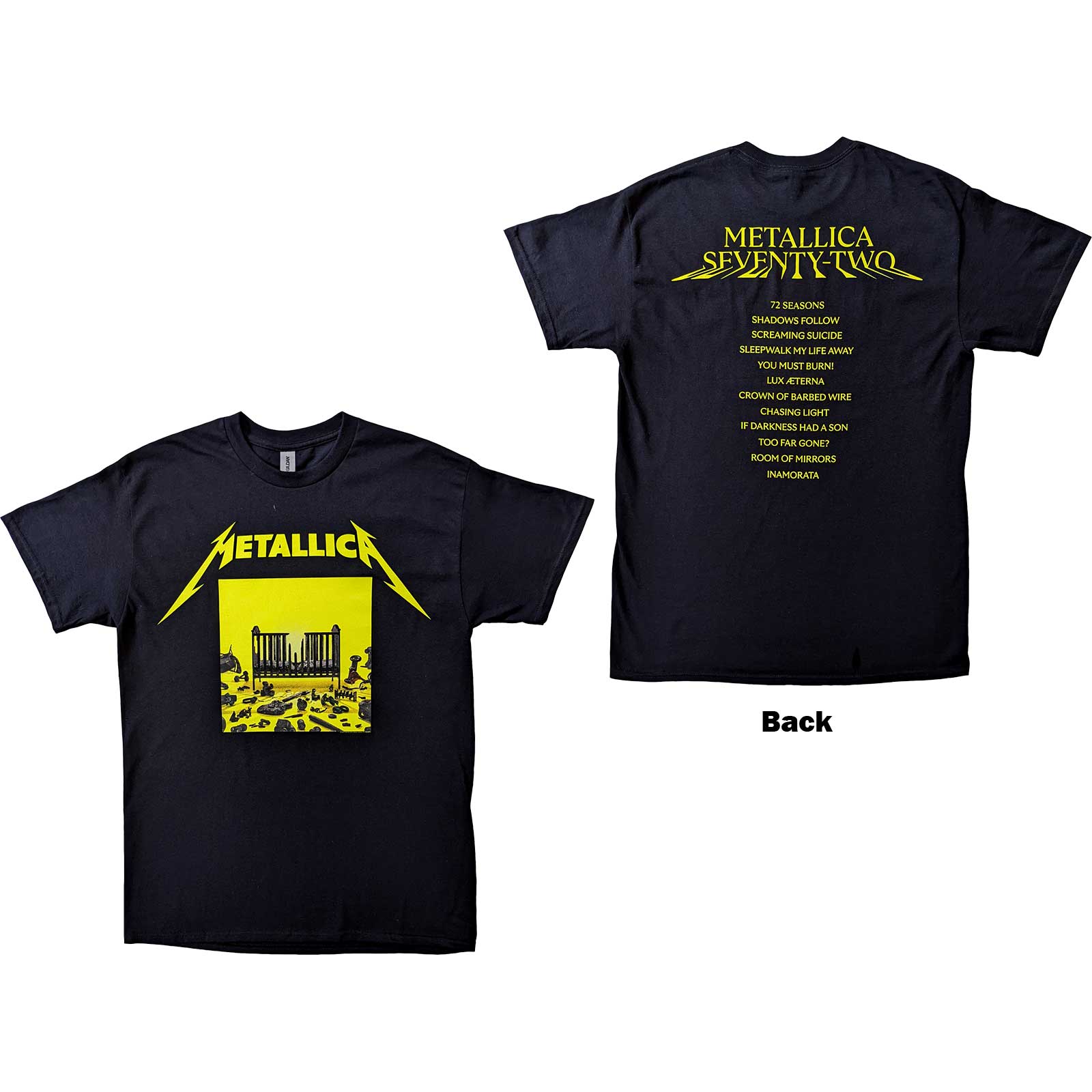 Metallica Unisex T-Shirt: 72 Seasons Squared Cover (Back Print) (X-Large)
