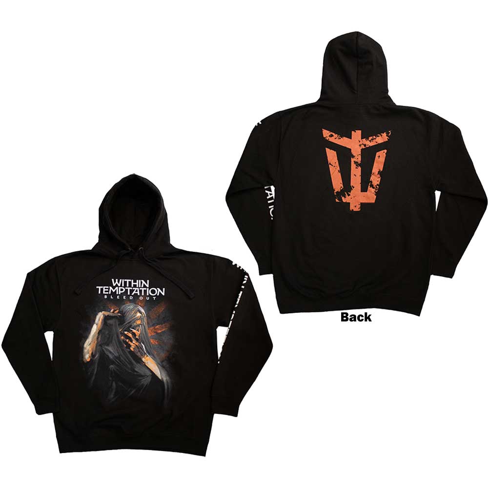 Within Temptation Unisex Pullover Hoodie: Bleed Out (Back & Sleeve Print) (X-Large)