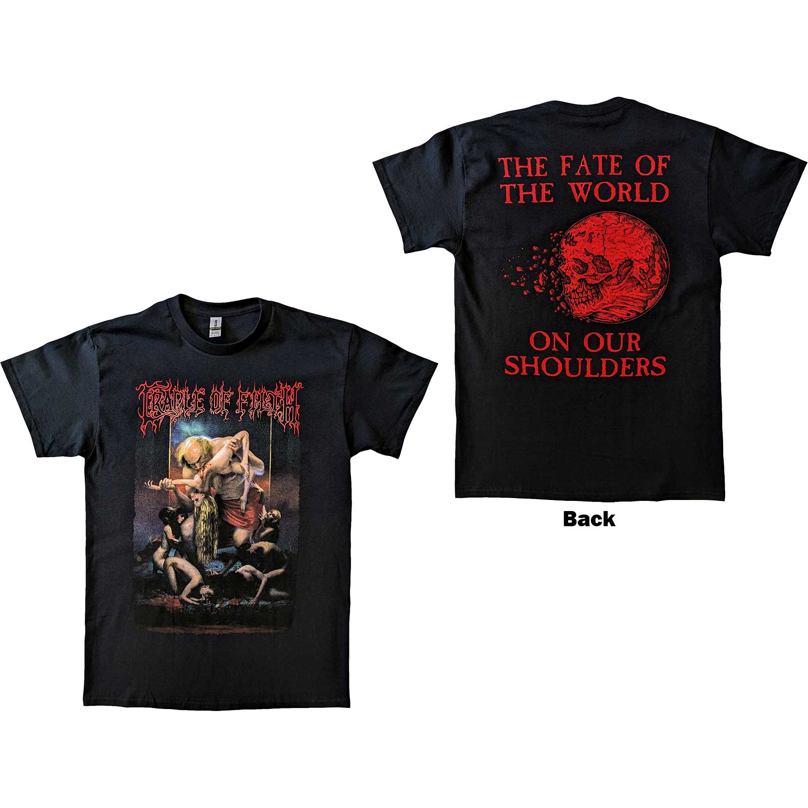 Cradle Of Filth Unisex T-Shirt: Existance Is Futile Saturn (Back Print) (X-Large)