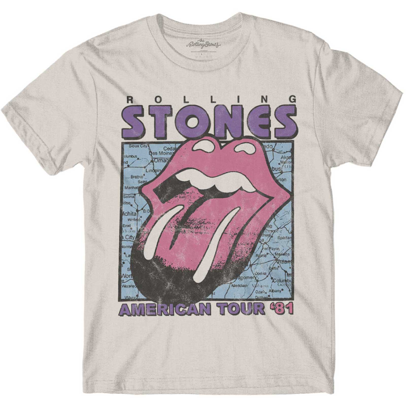 The Rolling Stones Unisex T-Shirt: American Tour Map (X-Large)